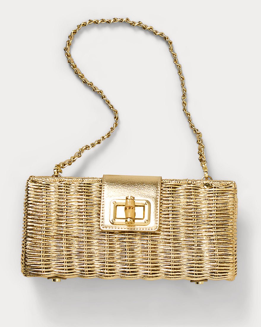 Lilly Pulitzer - Leena Wicker Clutch - Gold Metallic