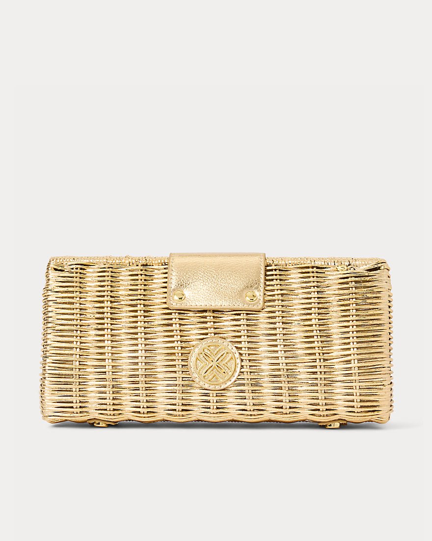 Lilly Pulitzer - Leena Wicker Clutch - Gold Metallic
