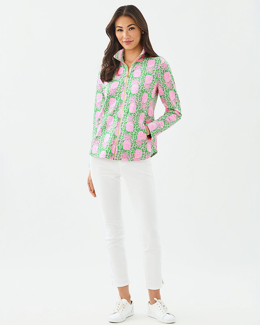 Lilly Pulitzer - Leona Upf 50 Plus Zip Up - Fauna Green Party Like A Pineapple