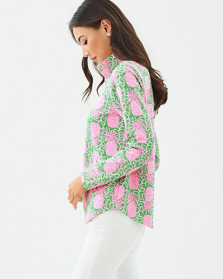 Lilly Pulitzer - Leona Upf 50 Plus Zip Up - Fauna Green Party Like A Pineapple