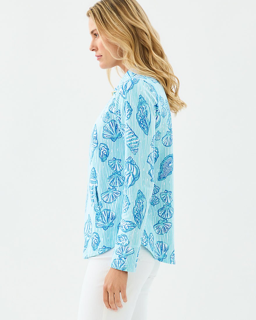 Lilly Pulitzer - Leona Upf 50 Plus Zip Up - Fresh Water Blue Cool As Shell