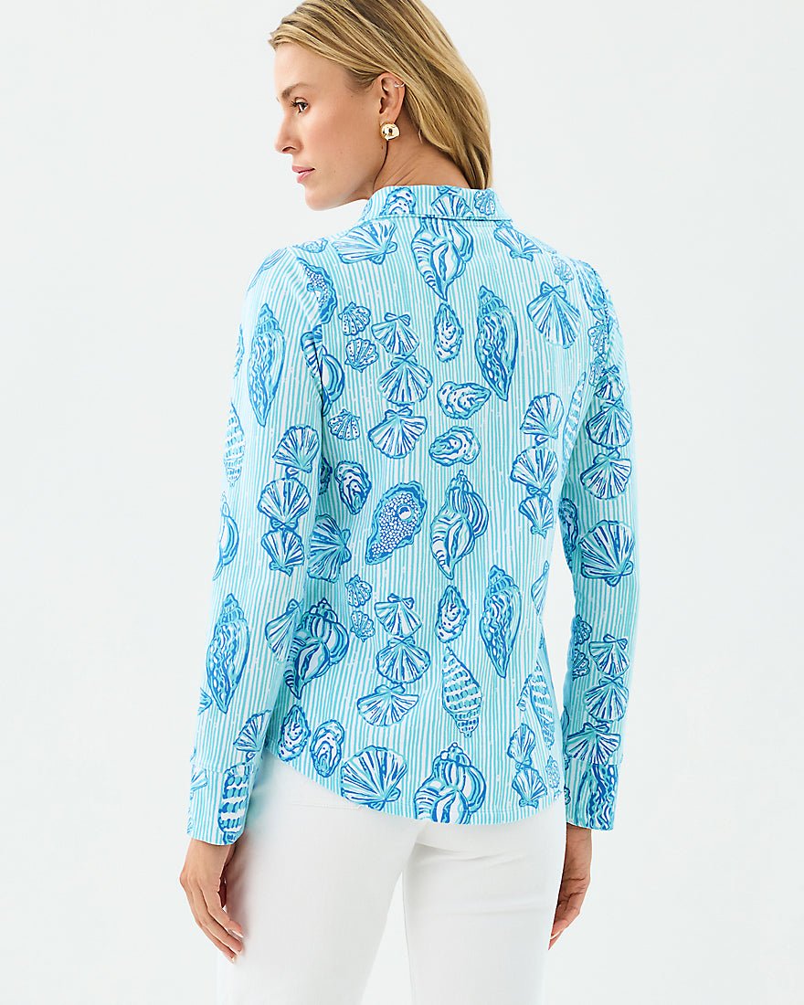 Lilly Pulitzer - Leona Upf 50 Plus Zip Up - Fresh Water Blue Cool As Shell