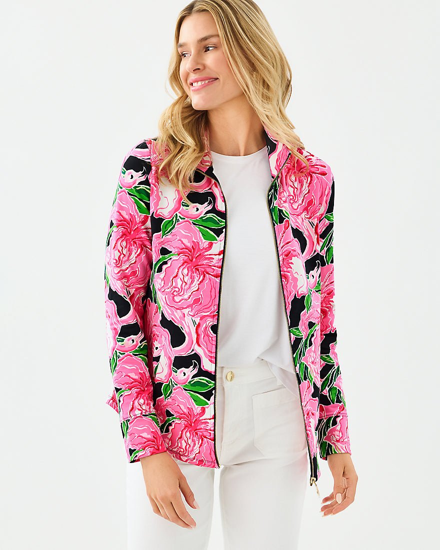 Lilly Pulitzer - Leona Upf 50 Plus Zip Up - Onyx Party All The Time