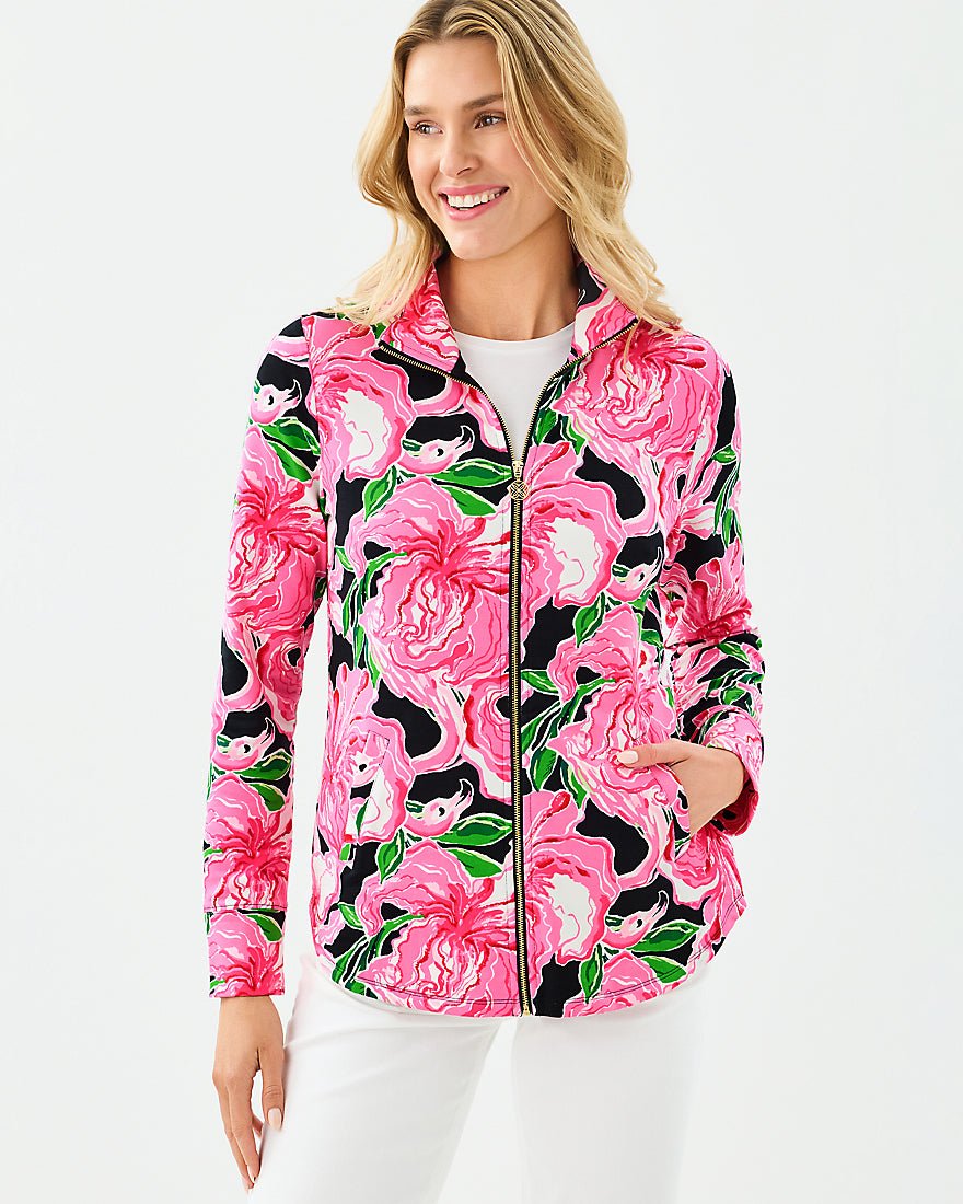Lilly Pulitzer - Leona Upf 50 Plus Zip Up - Onyx Party All The Time