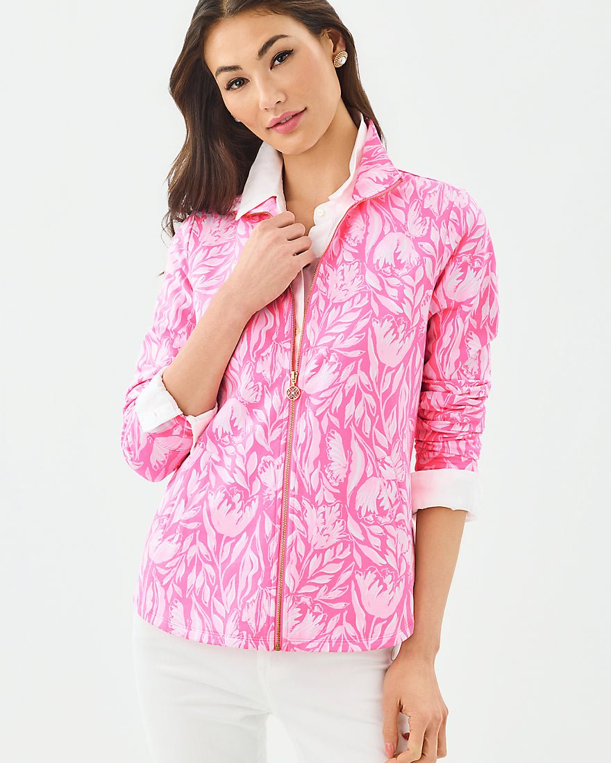 Lilly Pulitzer - Leona Upf 50 Plus Zip Up - Rousseau Pink Tulip To Tango