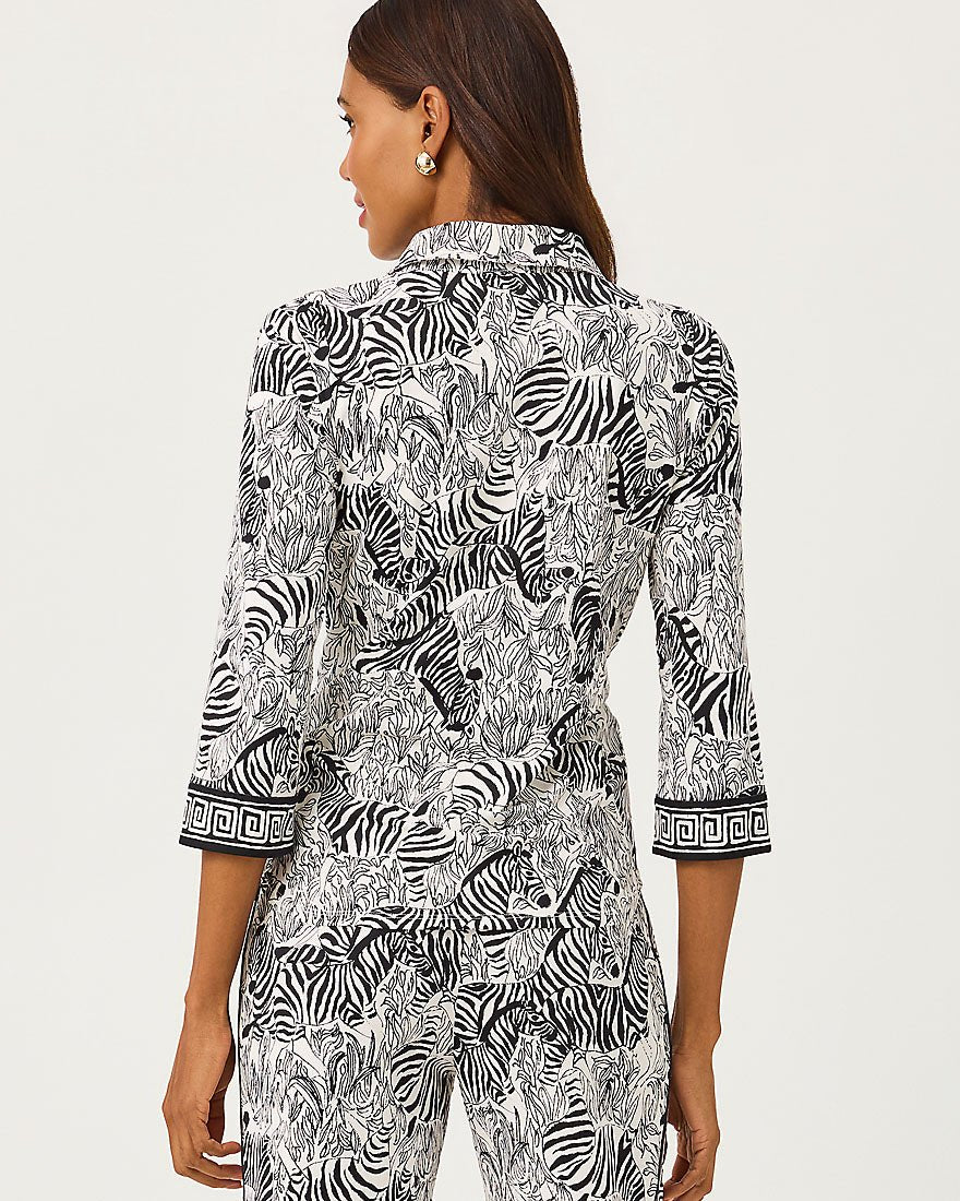 Lilly Pulitzer - Levie Upf 50 Plus Button Down Top - Coconut Z