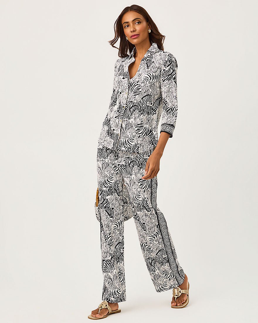 Lilly Pulitzer - Levie Upf 50 Plus Button Down Top - Coconut Z