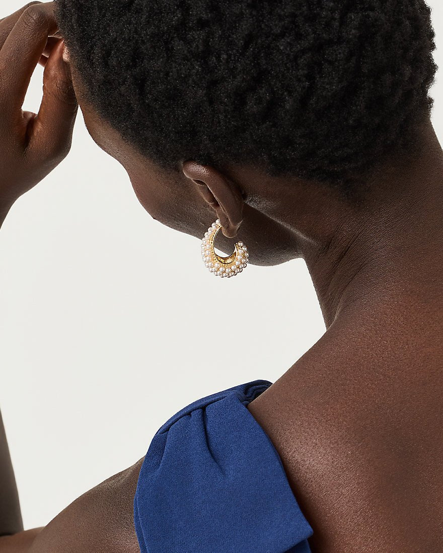 Lilly Pulitzer - Lilly Of The Valley Hoop Earrings - Resort White