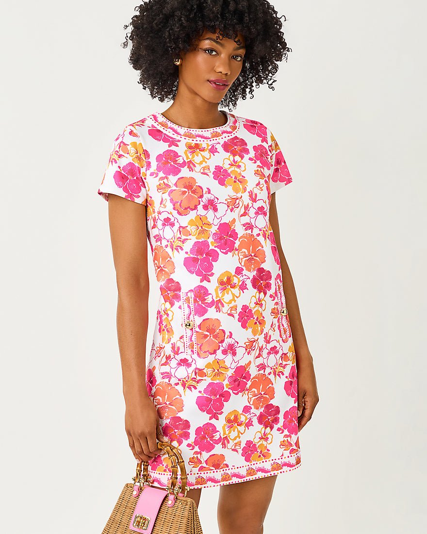 Lilly Pulitzer - Linnea Shift Dress - Resort White Pansy Fansy