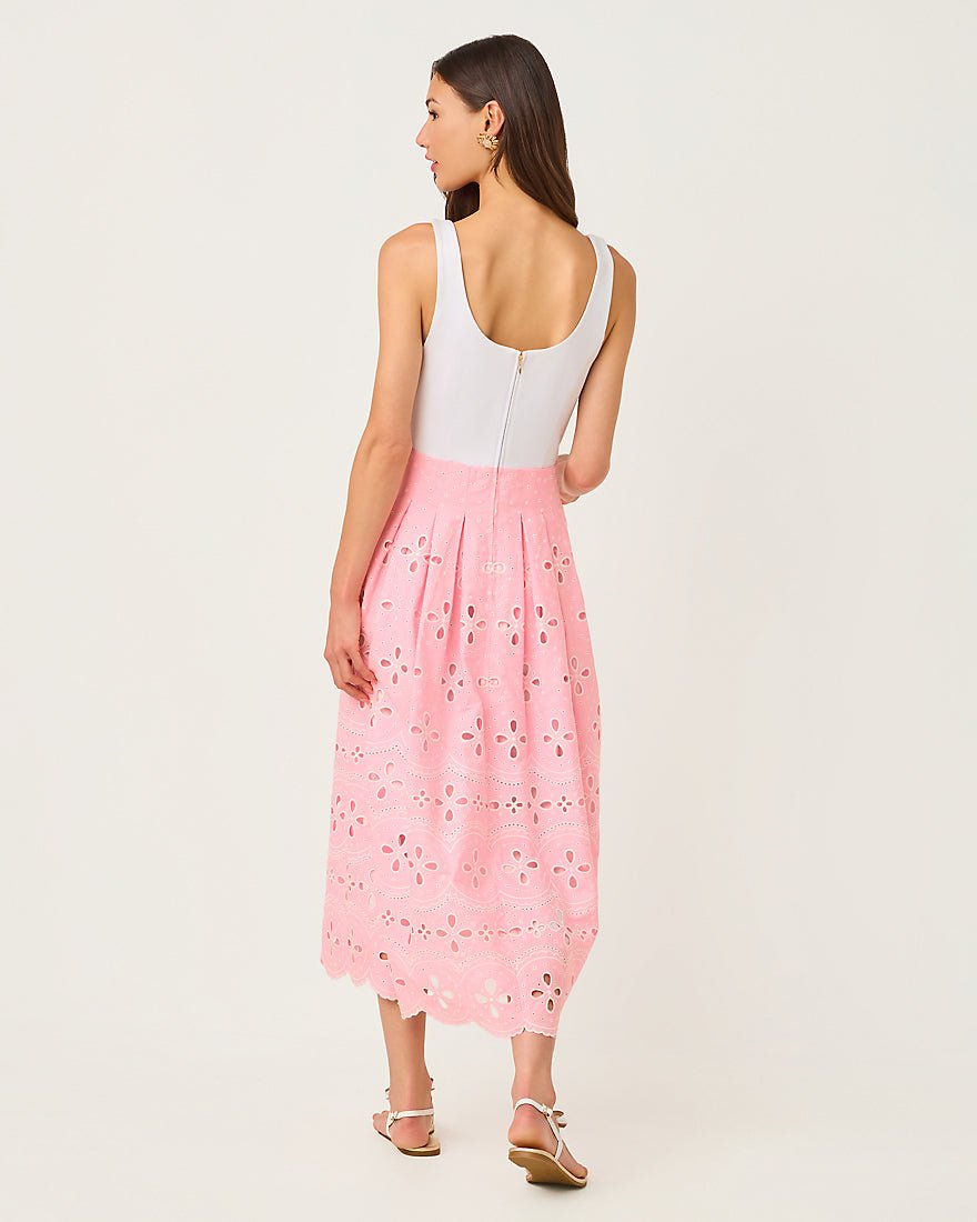 Lilly Pulitzer - Lissette Midi Dress - Conch Shell Pink Spring Showers Eyelet