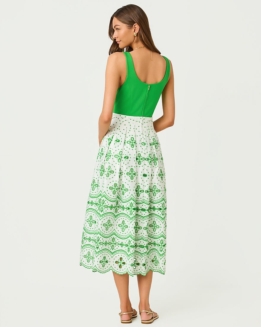 Lilly Pulitzer - Lissette Midi Dress - Putting Green Spring Showers Eyelet