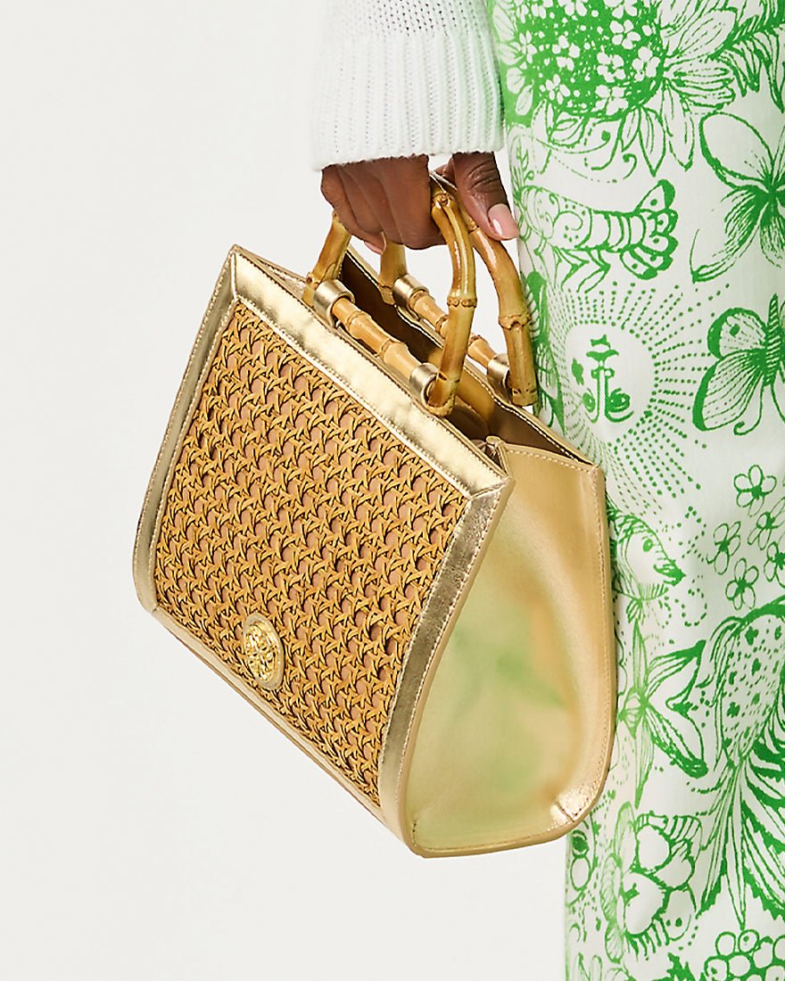 Lilly Pulitzer - Liza Cane Top Handle Bag - Natural