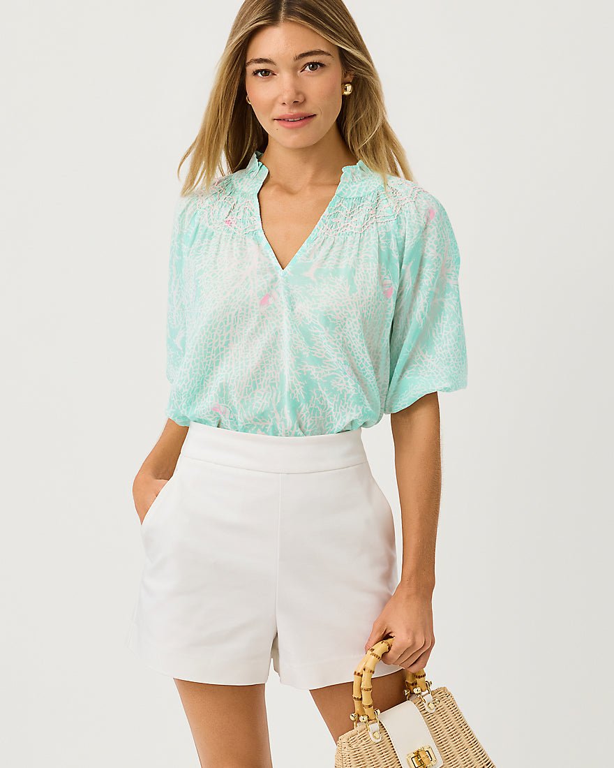 Lilly Pulitzer - Lourdes Short Sleeve Top - Mint Condition Fantastical