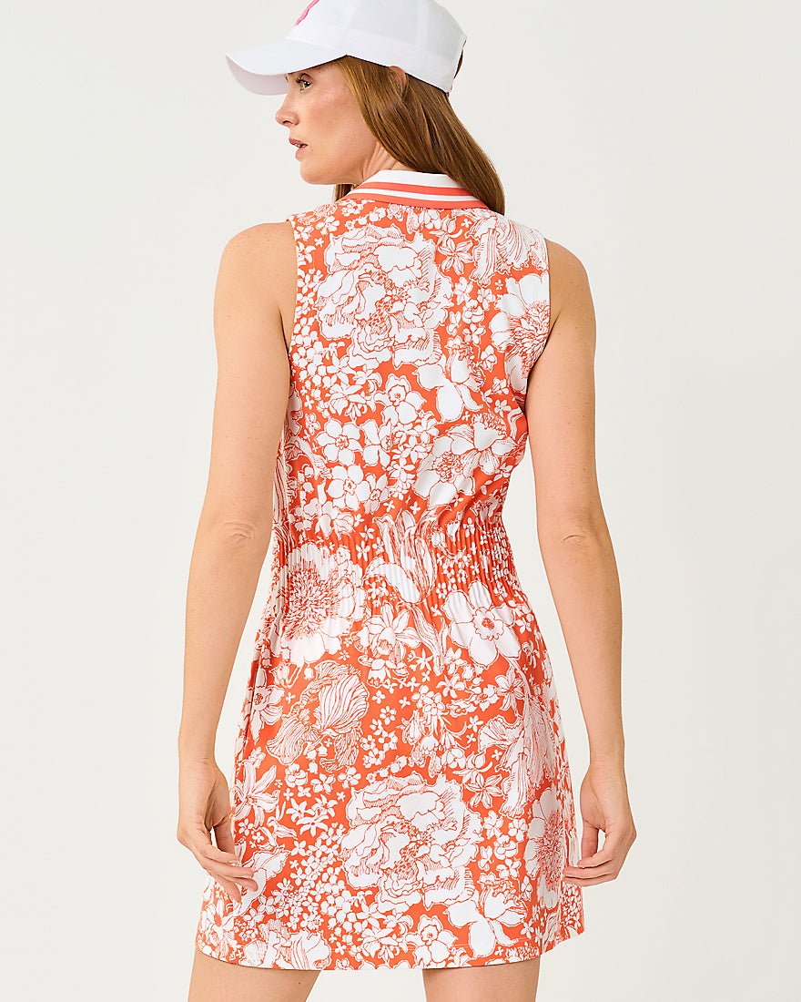 Lilly Pulitzer - Love Active Sleeveless Dress Upf 50 Plus - Sunset Orange Budding Romance
