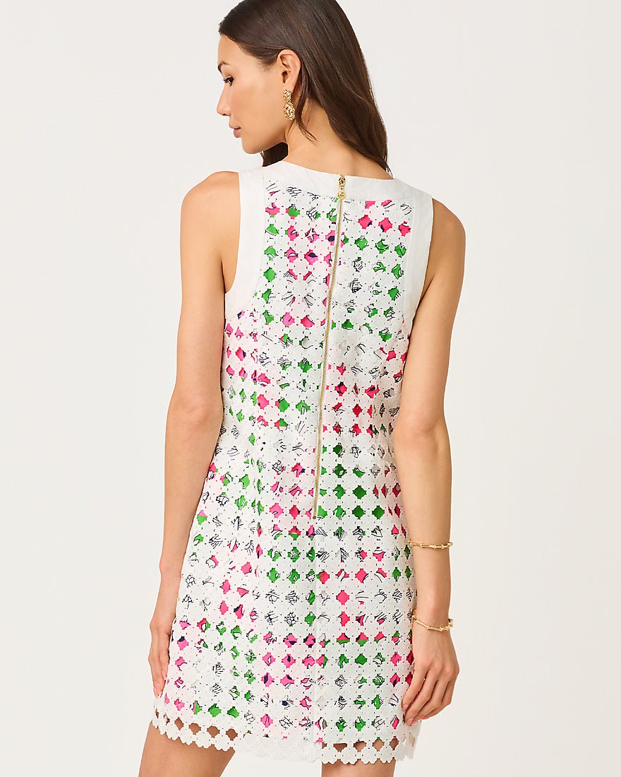 Lilly Pulitzer - Lydon Lace Shift Dress - Cherry Blossom Pink Chicken Check