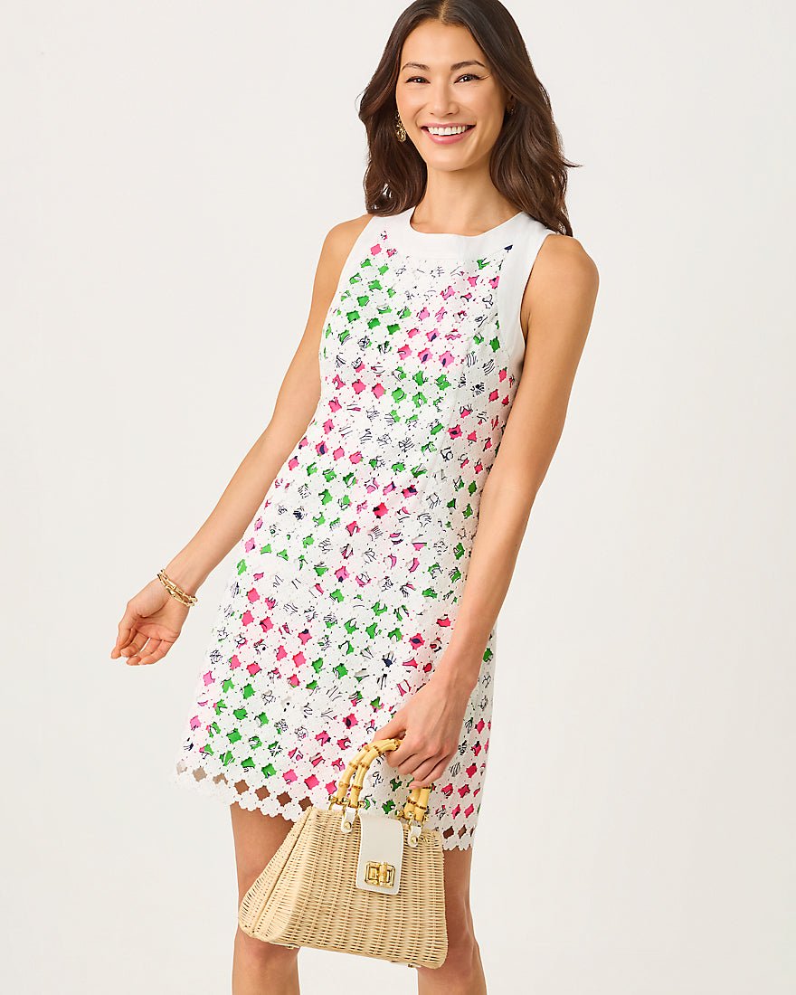 Lilly Pulitzer - Lydon Lace Shift Dress - Cherry Blossom Pink Chicken Check