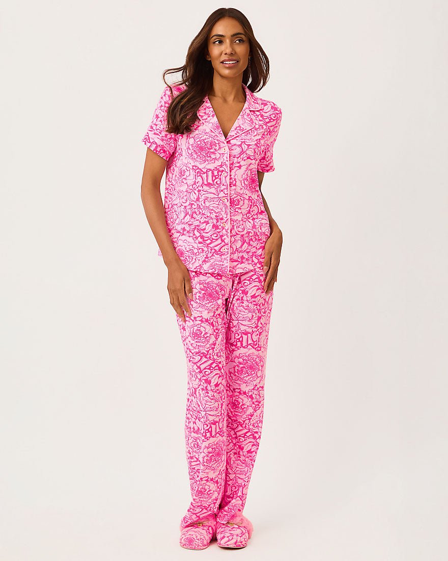 Lilly Pulitzer - Lysandra Pj Pant - Pink Aster A Rose By Any Other Name