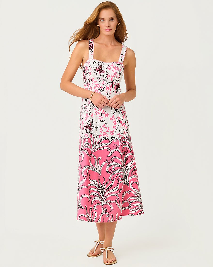 Lilly Pulitzer - Maella Midi Dress - Confetti Pink Bumbley Buzz Overlay