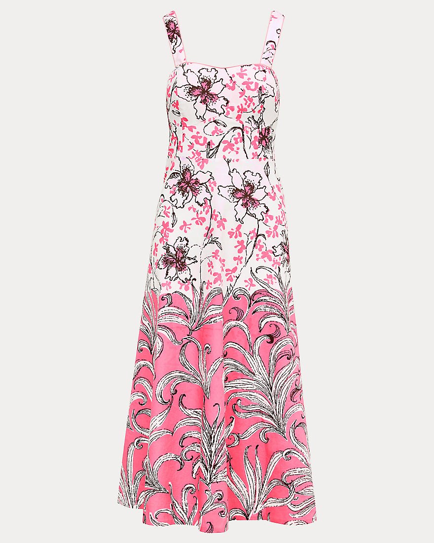 Lilly Pulitzer - Maella Midi Dress - Confetti Pink Bumbley Buzz Overlay