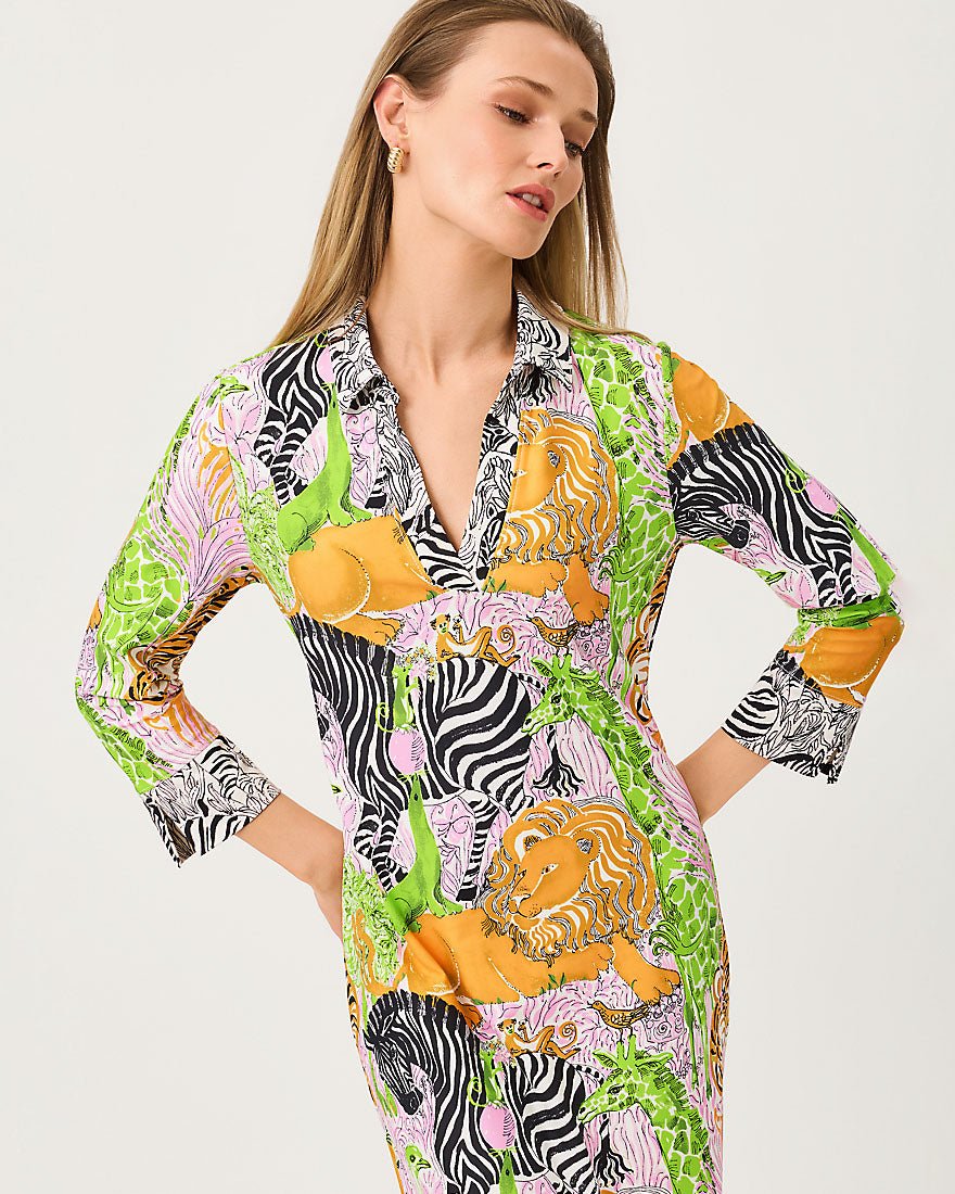 Lilly Pulitzer - Mandi Upf 50 Plus Midi Dress - Multi Lillys Zoo