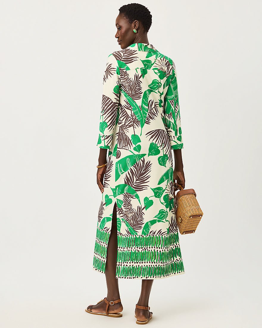 Lilly Pulitzer - Mandi Upf 50 Plus Midi Dress - Vanilla Spice Hide And Leaf