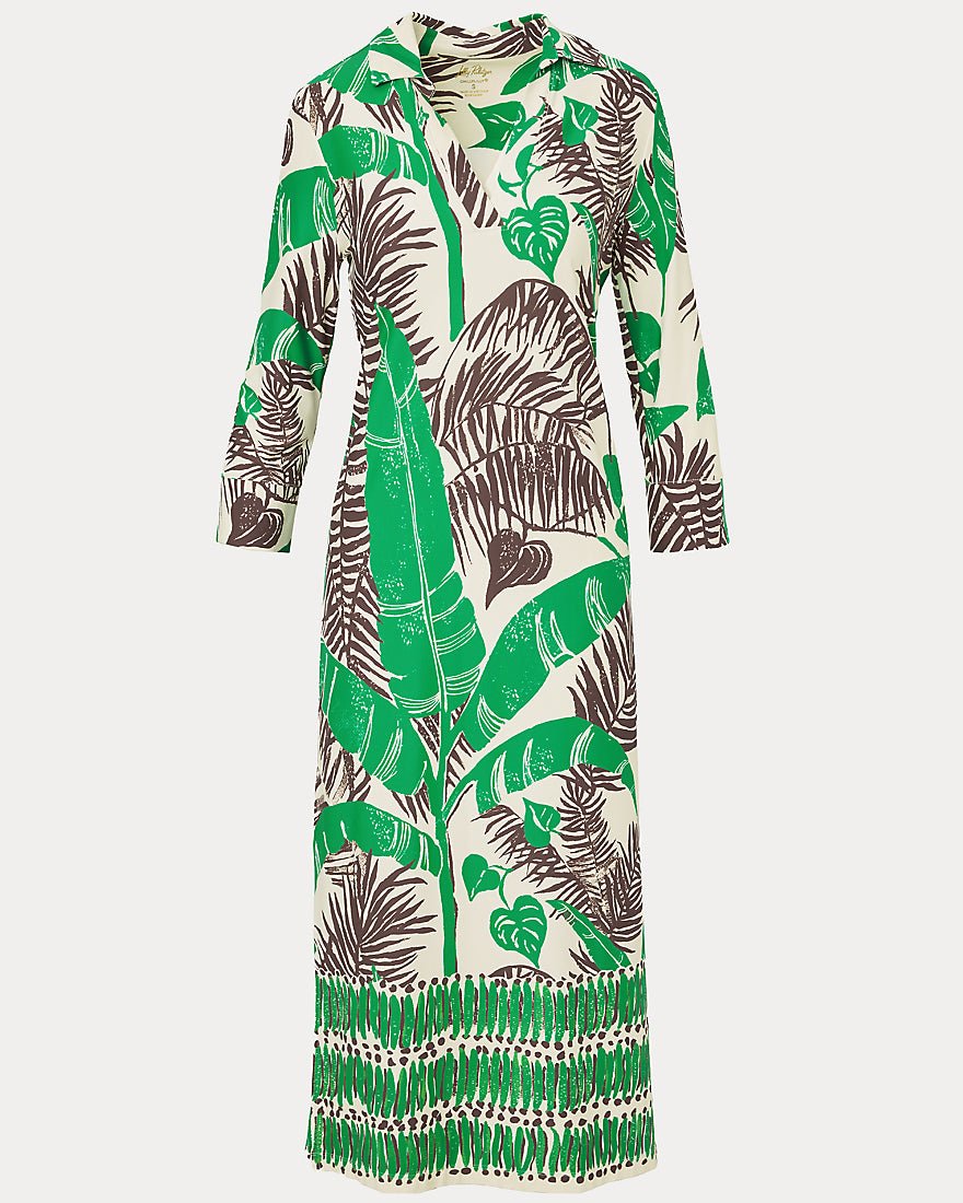 Lilly Pulitzer - Mandi Upf 50 Plus Midi Dress - Vanilla Spice Hide And Leaf