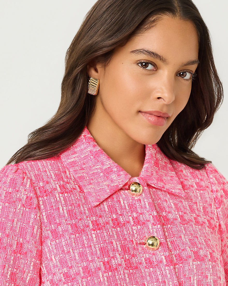 Lilly Pulitzer - Marciana Boucle Jacket - Cherry Blossom Pink Blurred Lines Boucle