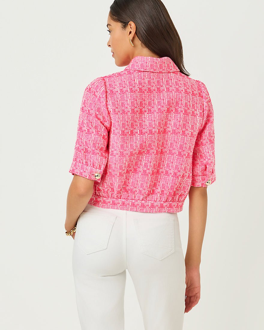 Lilly Pulitzer - Marciana Boucle Jacket - Cherry Blossom Pink Blurred Lines Boucle