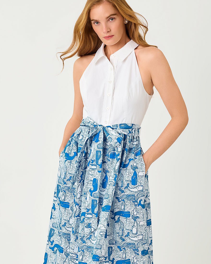 Lilly Pulitzer - Mauritzia Midi Shirtdress - Nassau Blue Thar She Blows