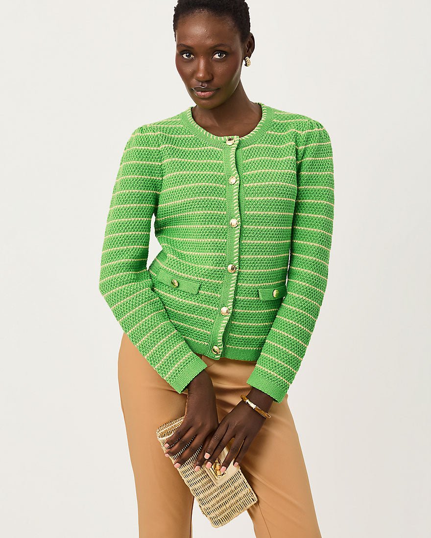 Lilly Pulitzer - Maysen Cardigan - Chateau Green Beachy Stripe