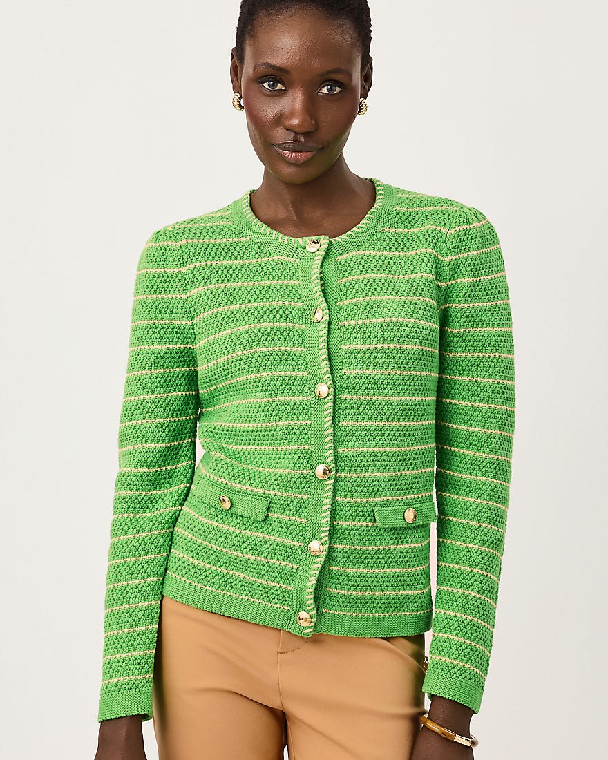 Lilly Pulitzer - Maysen Cardigan - Chateau Green Beachy Stripe