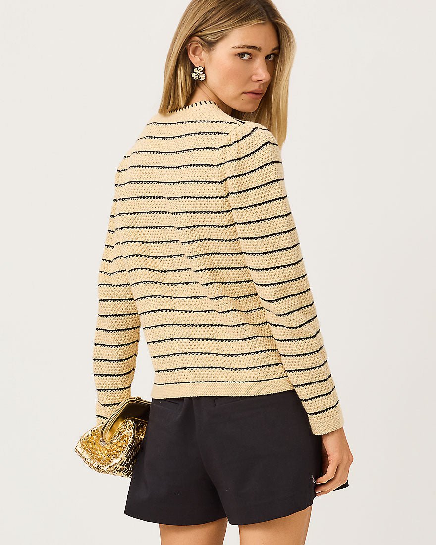 Lilly Pulitzer - Maysen Cardigan - Heathered Wicker Tan Beachy Stripe