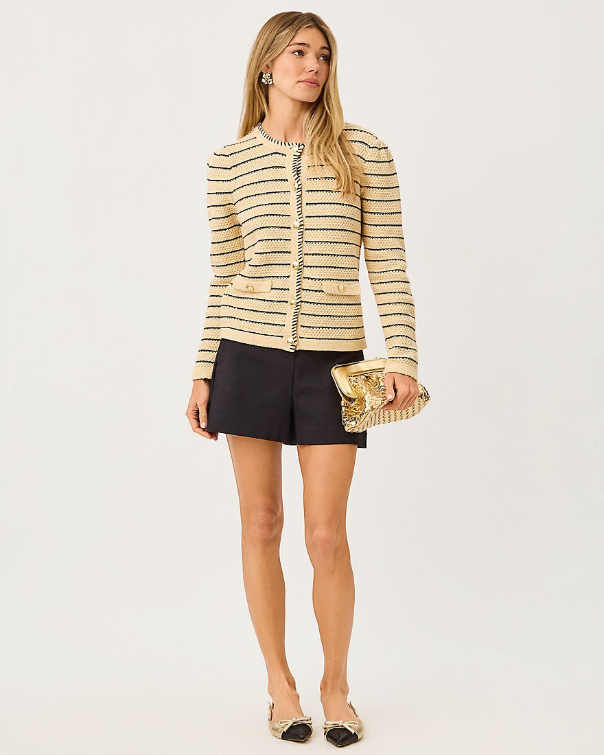 Lilly Pulitzer - Maysen Cardigan - Heathered Wicker Tan Beachy Stripe