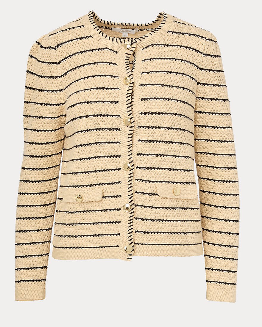 Lilly Pulitzer - Maysen Cardigan - Heathered Wicker Tan Beachy Stripe