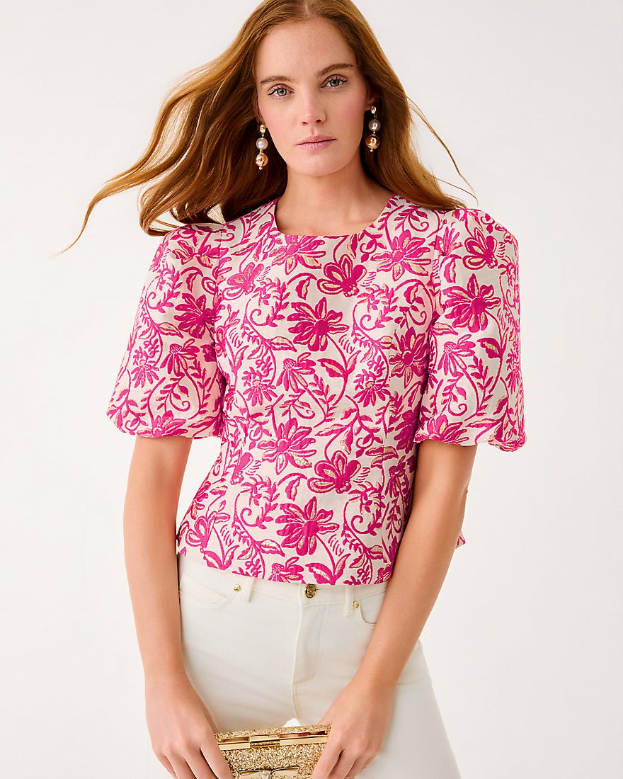 Lilly Pulitzer - Medora Jacquard Top - Sun Shell Pink Sunseeker Jacquard