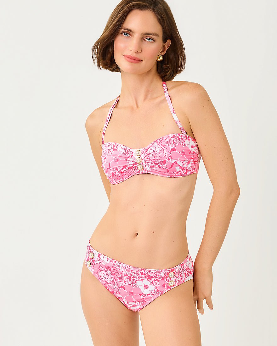 Lilly Pulitzer - Melita Bandeau Bikini Top - Conch Shell Pink Burst Of Joy
