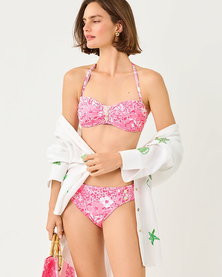 Lilly Pulitzer - Melita Bandeau Bikini Top - Conch Shell Pink Burst Of Joy