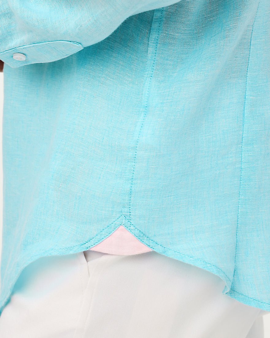 Lilly Pulitzer - Mens Stuff Addison Shirt - Capri Blue X Resort White