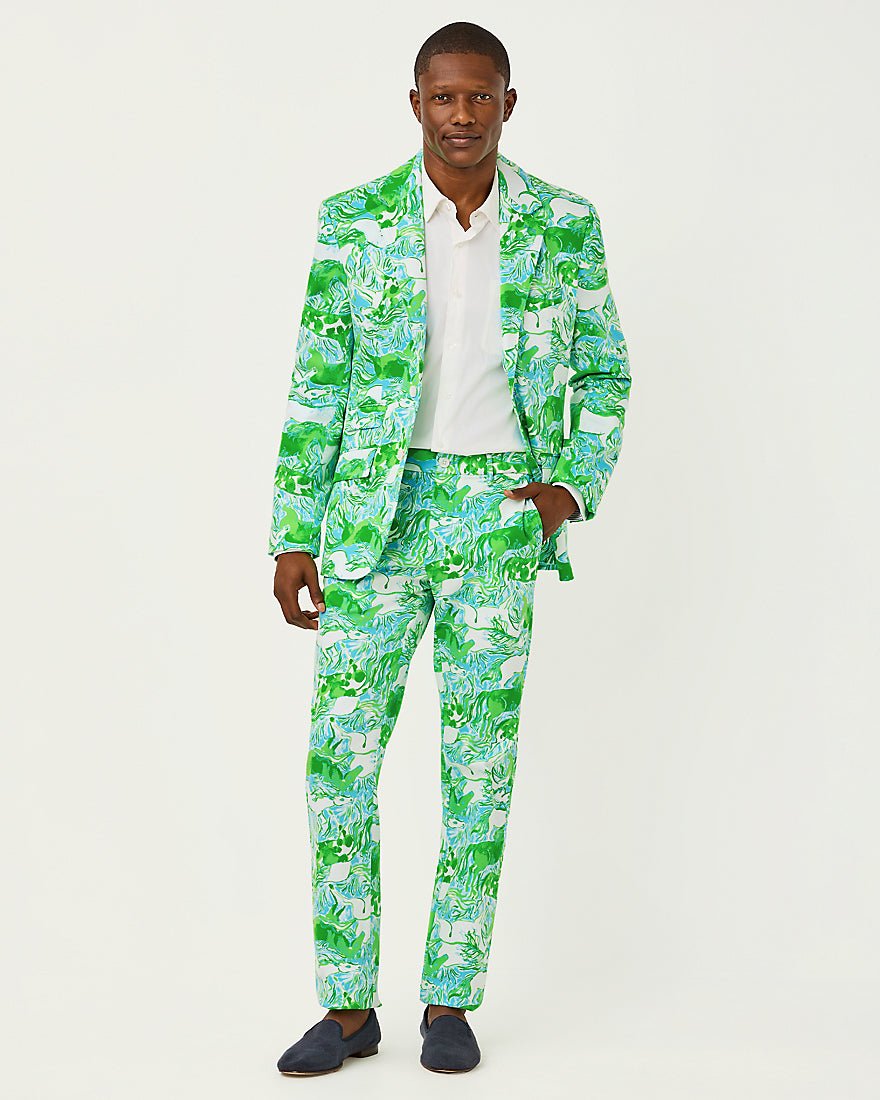 Lilly Pulitzer - Mens Stuff Flagler Blazer - Capri Blue Galloping Gals