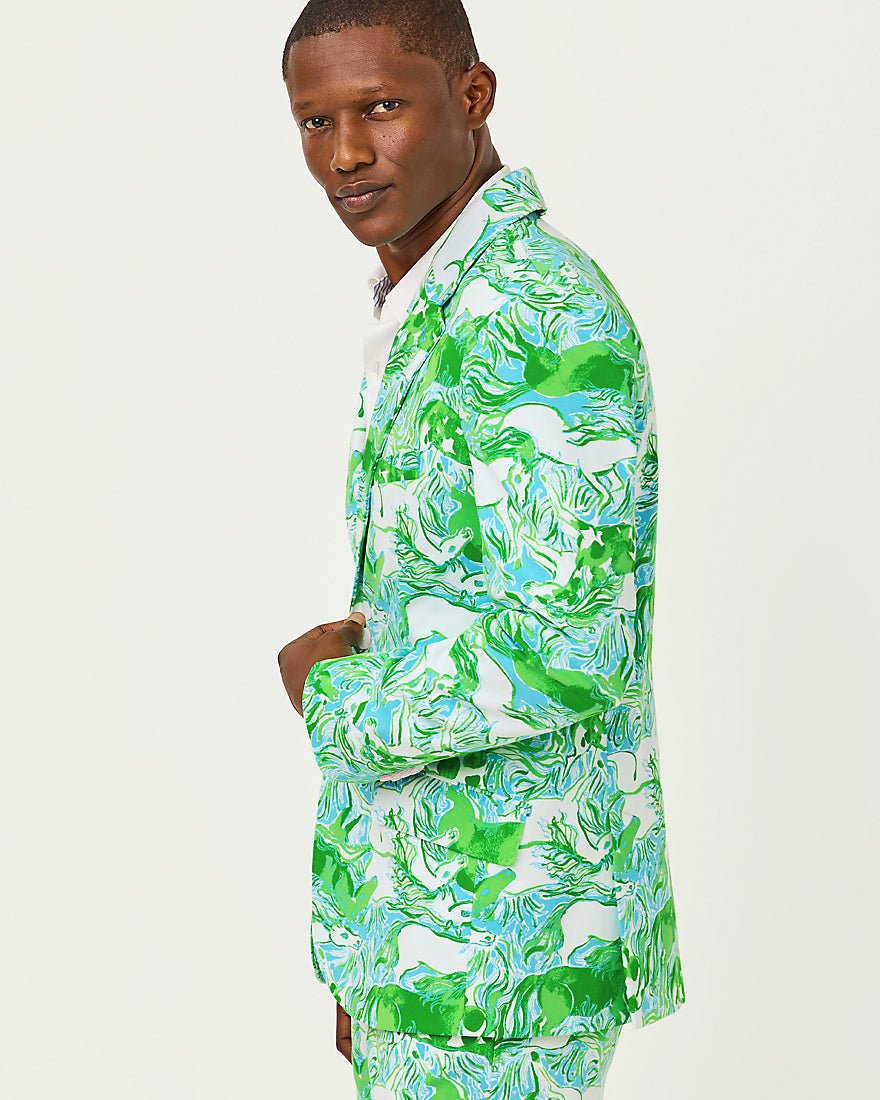Lilly Pulitzer - Mens Stuff Flagler Blazer - Capri Blue Galloping Gals