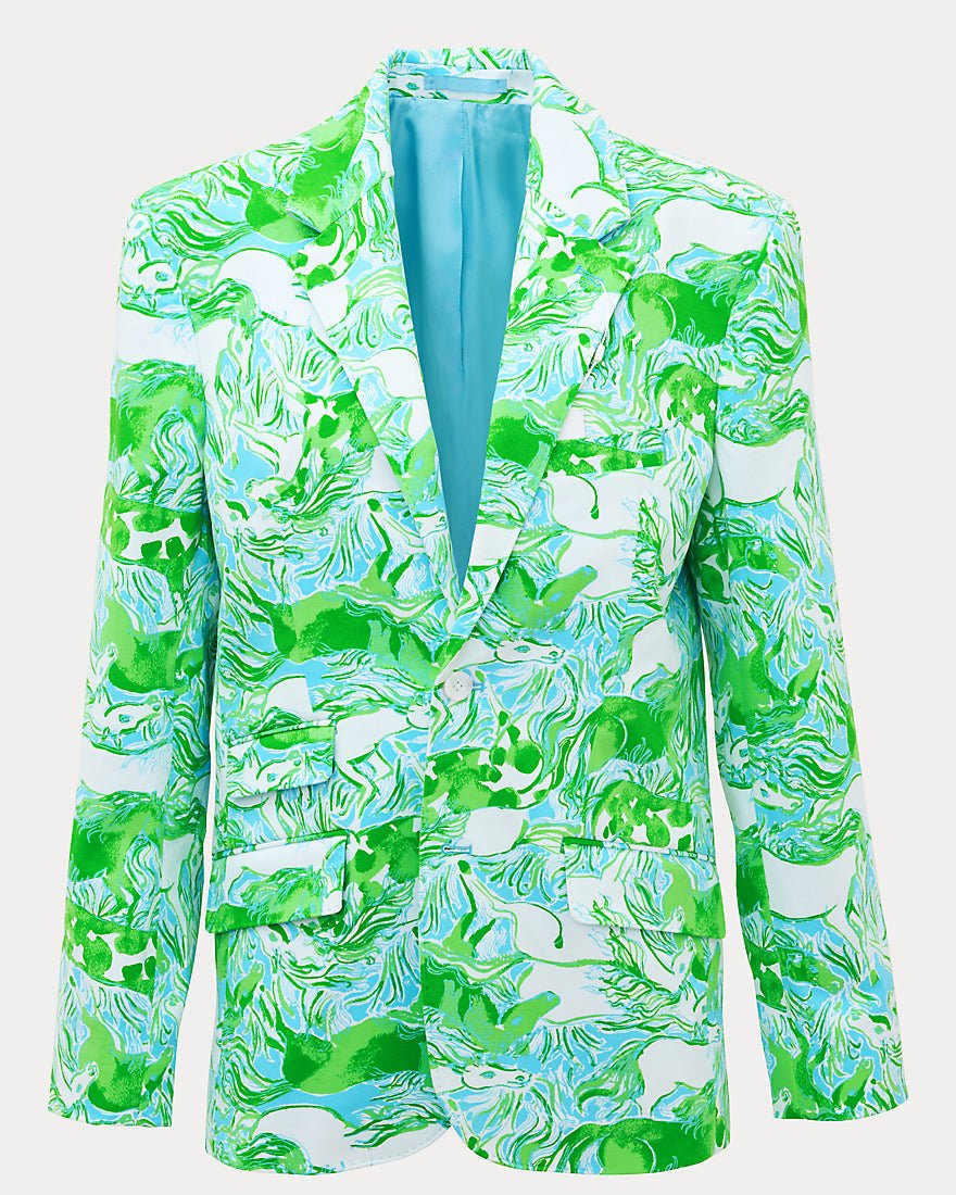Lilly Pulitzer - Mens Stuff Flagler Blazer - Capri Blue Galloping Gals