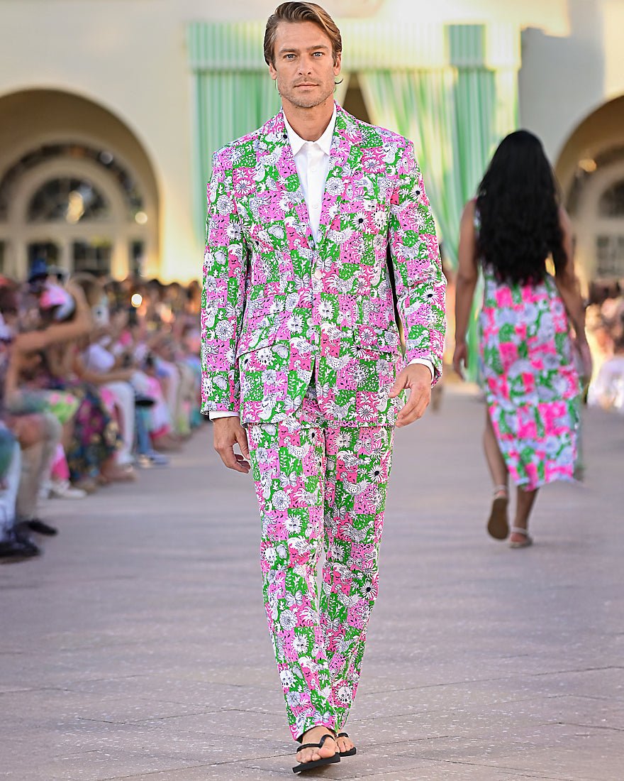 Lilly Pulitzer - Mens Stuff Flagler Blazer - Cherry Blossom Pink Lil Chicken Check