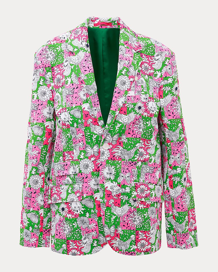 Lilly Pulitzer - Mens Stuff Flagler Blazer - Cherry Blossom Pink Lil Chicken Check