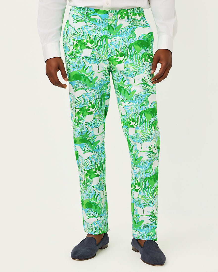 Lilly Pulitzer - Mens Stuff Mizner Stretch Pant - Capri Blue Galloping Gals