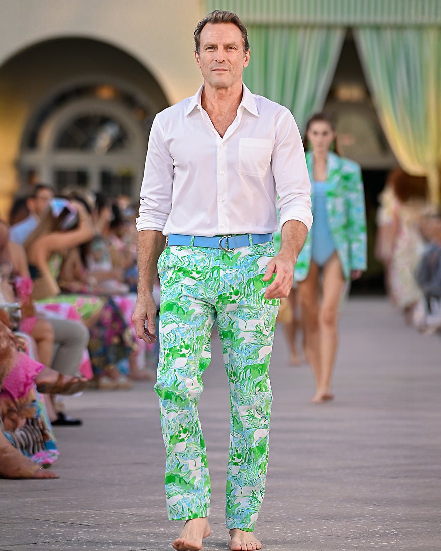 Lilly Pulitzer - Mens Stuff Mizner Stretch Pant - Capri Blue Galloping Gals