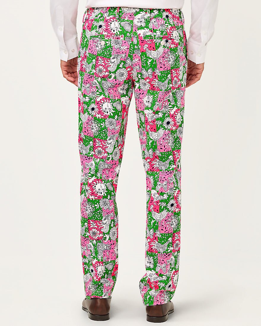 Lilly Pulitzer - Mens Stuff Mizner Stretch Pant - Cherry Blossom Pink Lil Chicken Check