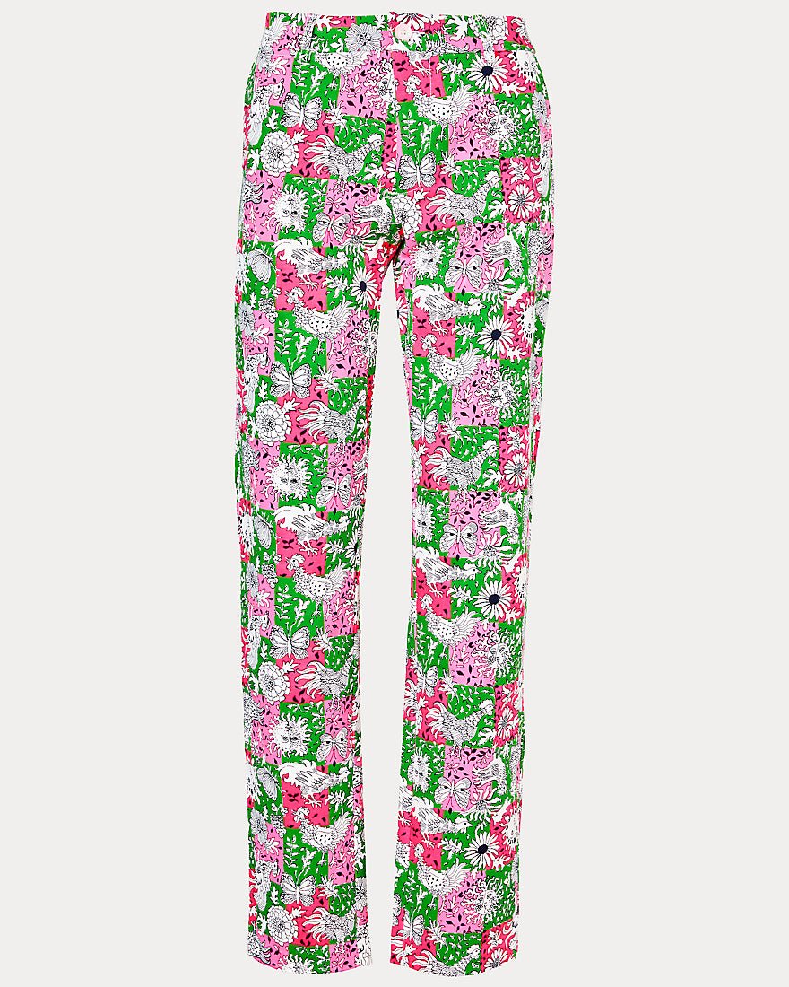 Lilly Pulitzer - Mens Stuff Mizner Stretch Pant - Cherry Blossom Pink Lil Chicken Check