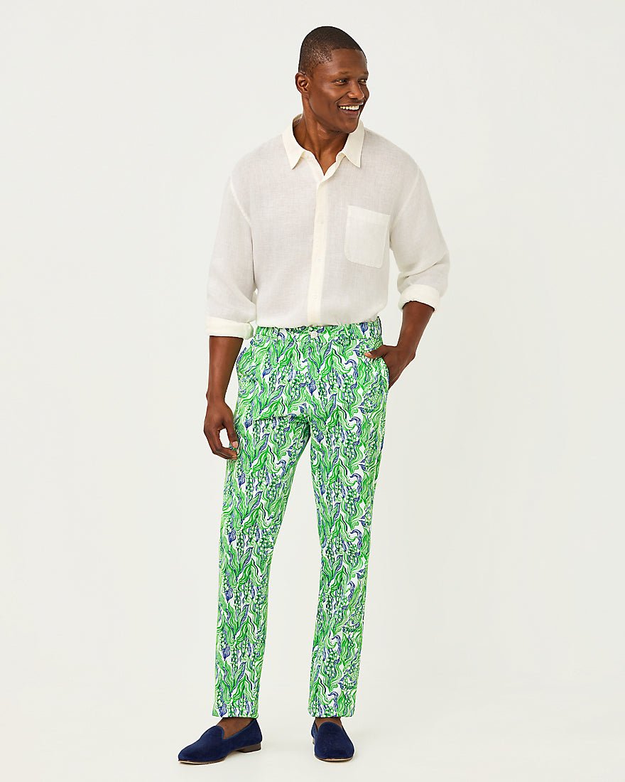 Lilly Pulitzer - Mens Stuff Mizner Stretch Pant - Putting Green Lilly Of The Valley