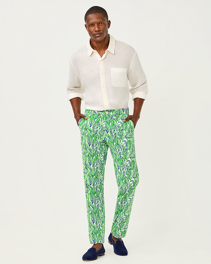 Lilly Pulitzer - Mens Stuff Mizner Stretch Pant - Putting Green Lilly Of The Valley
