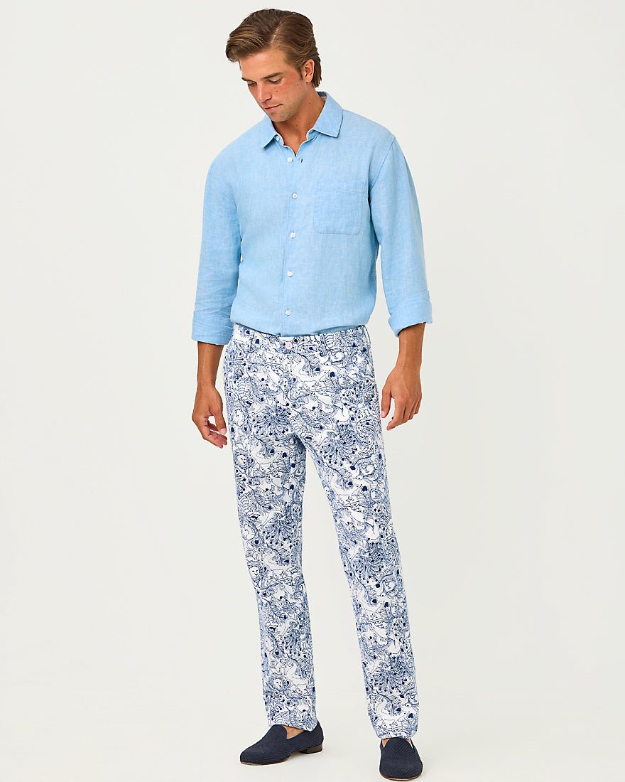 Lilly Pulitzer - Mens Stuff Mizner Stretch Pant - Starlight Navy Zoology